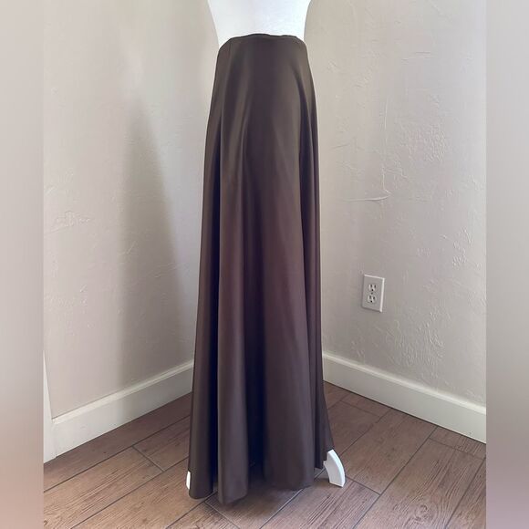 1970s Vintage Emilio Pucci Chocolate Brown Jersey Maxi Skirt Saks Fifth Ave S/XS - Picture 3 of 16